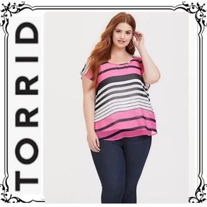 Torrid Abbey Georgette Striped Blouse